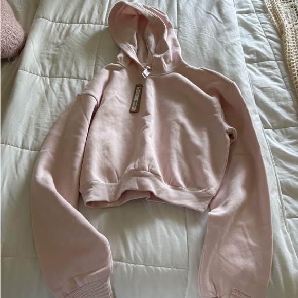 SKIMS Tops - SKIMS Light Pink Cropped Hoodie